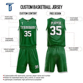 Custom Green-White Basketball Jersey Uniform Set